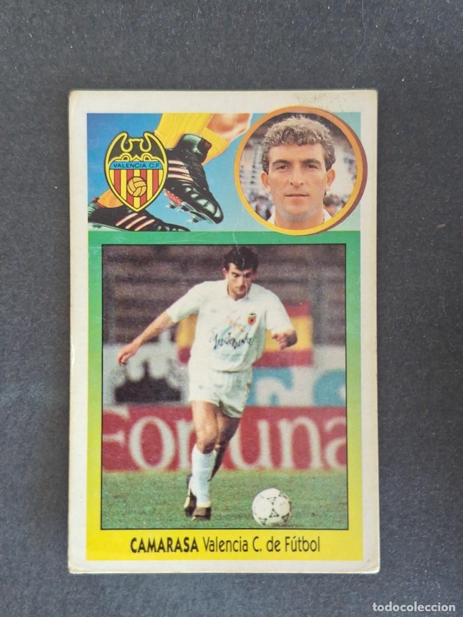 Cromos de f&uacute;tbol: L3 CAMARASA VALENCIA C. F. LIGA ESTE 1993 1994 93 94 CARTON NUNCA PEGADO SIN PEGAR