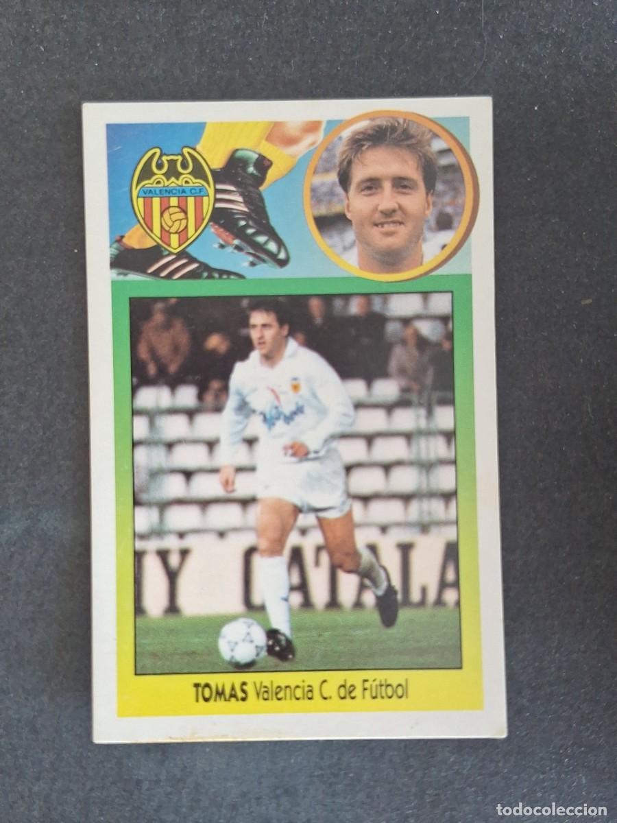 Cromos de f&uacute;tbol: L3 TOMAS VALENCIA C. F. LIGA ESTE 1993 1994 93 94 CARTON NUNCA PEGADO SIN PEGAR