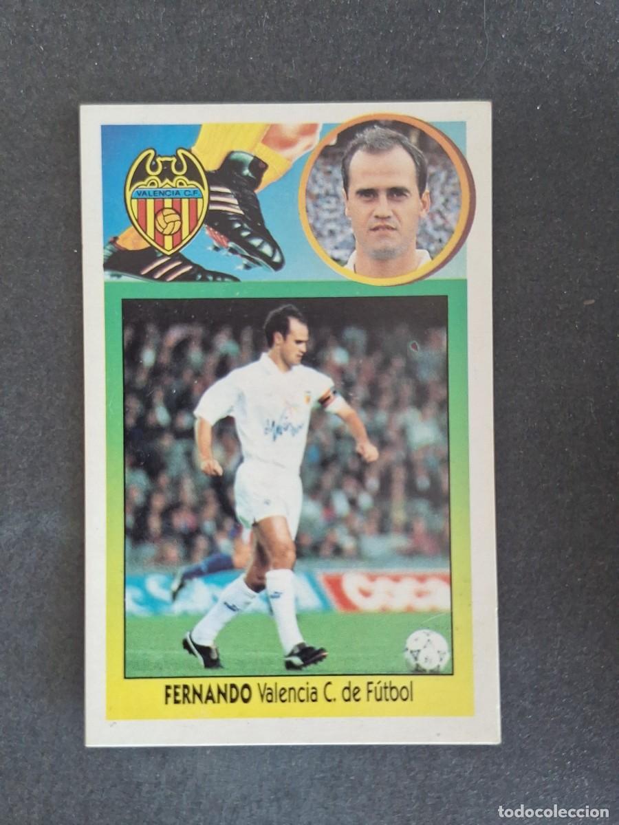 Cromos de f&uacute;tbol: L3 FERNANDO VALENCIA C. F. LIGA ESTE 1993 1994 93 94 CARTON NUNCA PEGADO SIN PEGAR