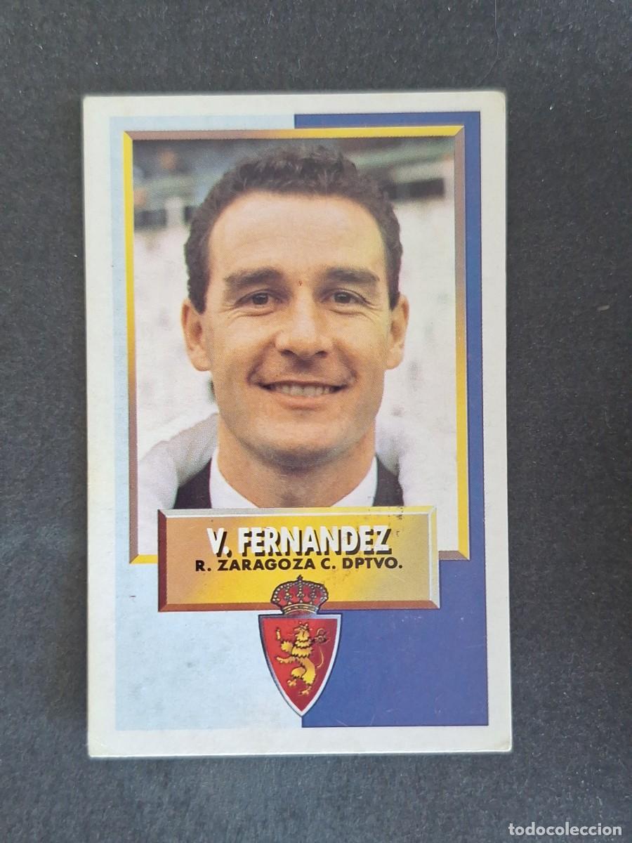 Cromos de f&uacute;tbol: L3 VICTOR FERNANDEZ ENTRENADOR REAL ZARAGOZA LIGA ESTE 1993 1994 93 94 CARTON NUNCA PEGADO SIN PEGAR