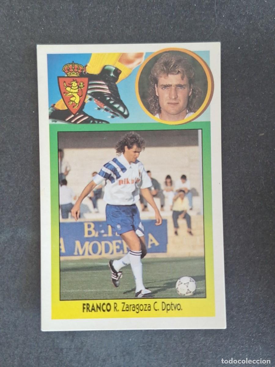 Cromos de f&uacute;tbol: L3 FRANCO REAL ZARAGOZA LIGA ESTE 1993 1994 93 94 CARTON NUNCA PEGADO SIN PEGAR