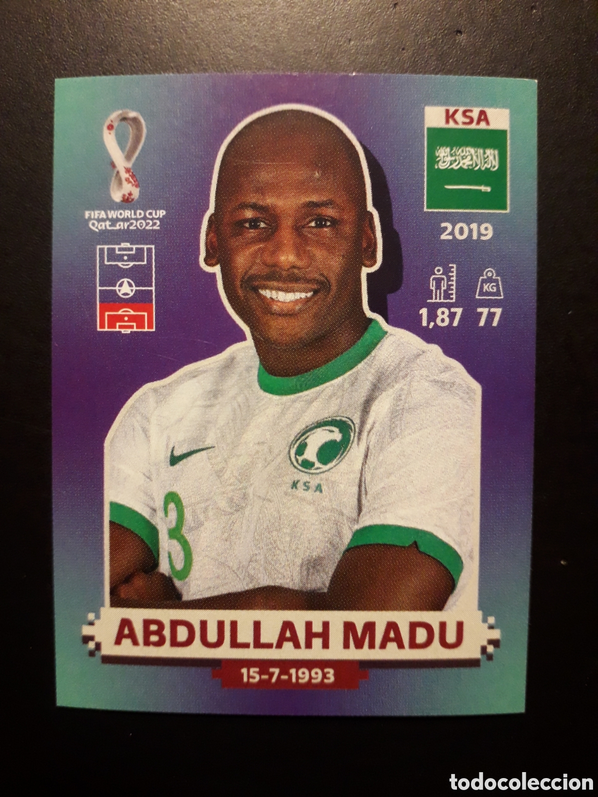 Cromos de f&uacute;tbol: ABDULLAH MADU ARABIA SAUD&Iacute; N&deg; 11 COPA MUNDIAL DE F&Uacute;TBOL QATAR 2022 22 PANINI SIN PEG PEDIDO M&Iacute;NIM 3&euro;