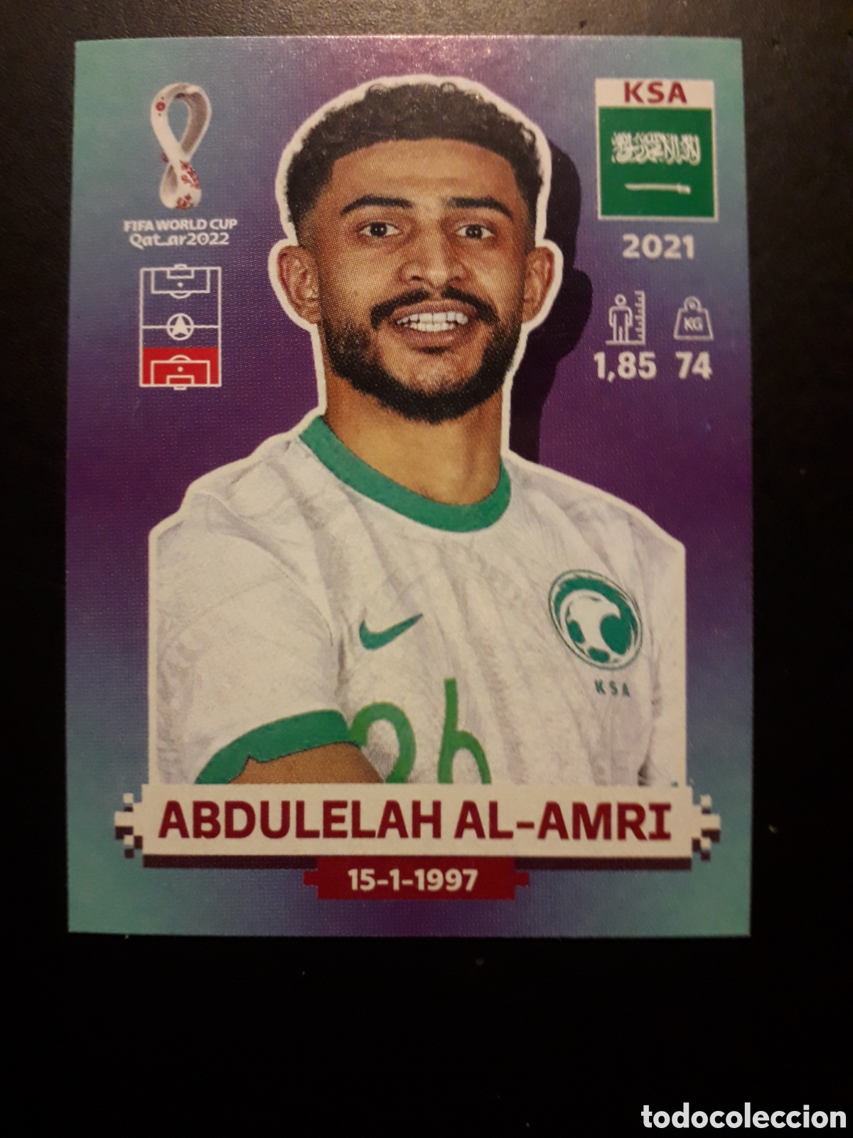 Cromos de f&uacute;tbol: ABDULELAH AL AMRI ARABIA SAUD&Iacute; N&deg; 5 COPA MUNDIAL DE F&Uacute;TBOL QATAR 2022 22 PANINI PEDIDO M&Iacute;NIMO 3&euro;