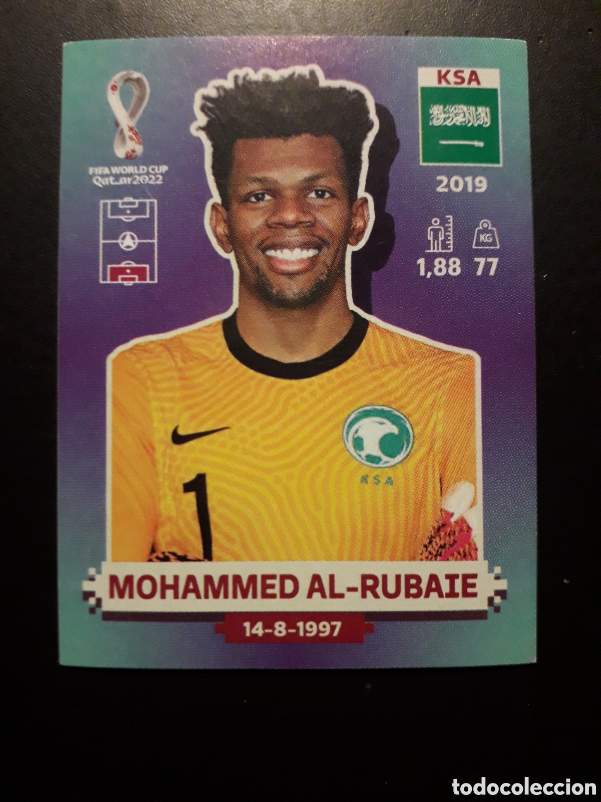 Cromos de f&uacute;tbol: MOHAMMED AL RUBAIE ARABIA SAUD&Iacute; N&deg; 4 COPA MUNDIAL DE F&Uacute;TBOL QATAR 2022 22 PANINI PEDIDO M&Iacute;NIMO 3&euro;
