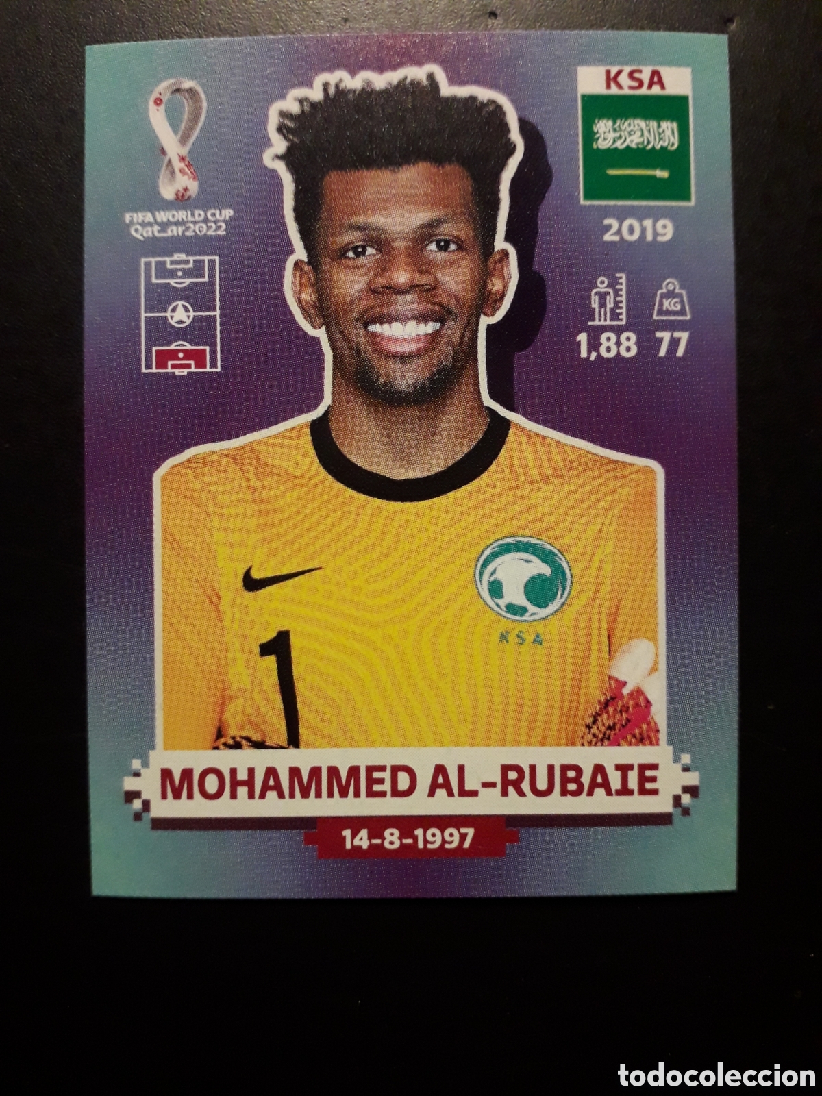 Cromos de f&uacute;tbol: MOHAMMED AL RUBAIE ARABIA SAUD&Iacute; N&deg; 4 COPA MUNDIAL DE F&Uacute;TBOL QATAR 2022 22 PANINI PEDIDO M&Iacute;NIMO 3&euro;