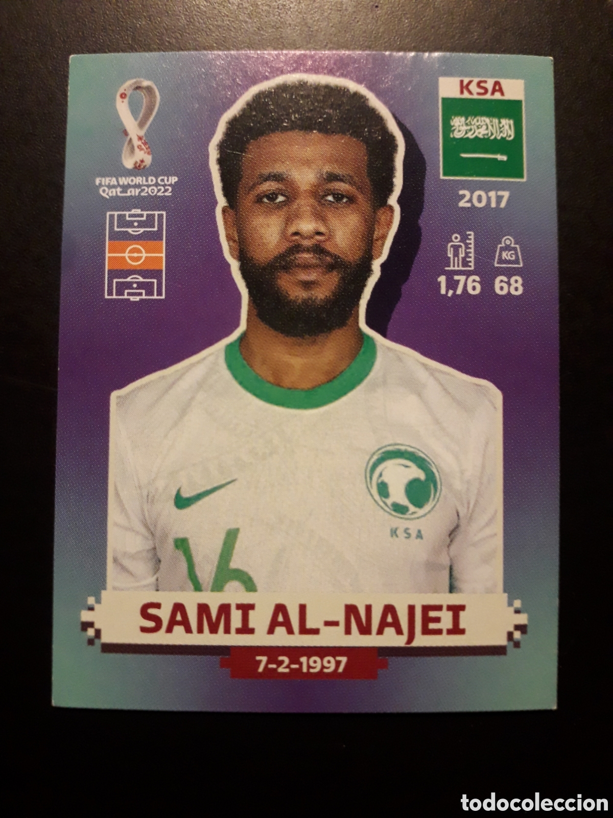Cromos de f&uacute;tbol: SAMI AL NAJEI ARABIA SAUD&Iacute; N&deg; 14 COPA MUNDIAL DE F&Uacute;TBOL QATAR 2022 22 PANINI SIN PEG PEDIDO M&Iacute;NIM 3&euro;
