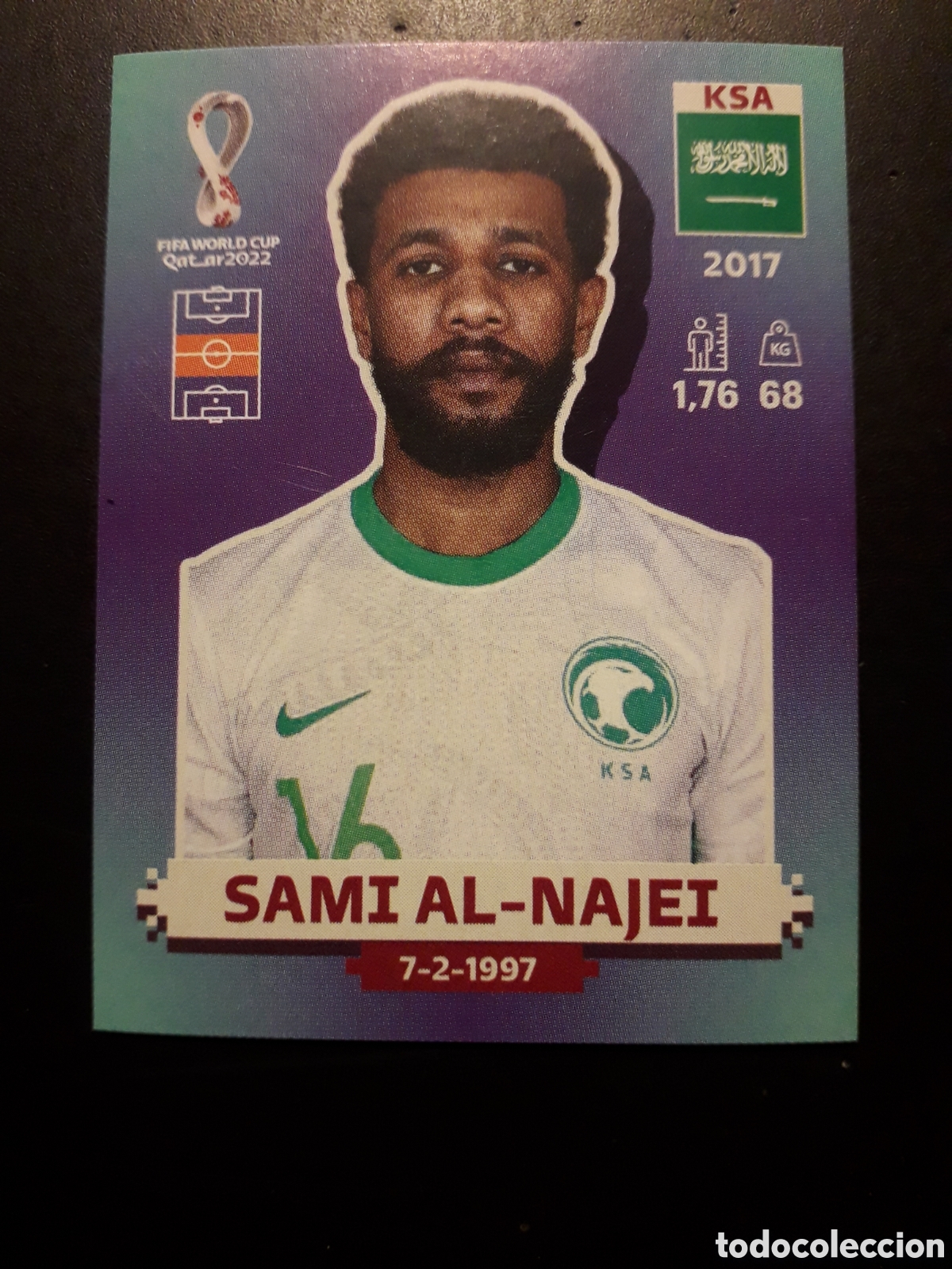Cromos de f&uacute;tbol: SAMI AL NAJEI ARABIA SAUD&Iacute; N&deg; 14 COPA MUNDIAL DE F&Uacute;TBOL QATAR 2022 22 PANINI SIN PEG PEDIDO M&Iacute;NIM 3&euro;