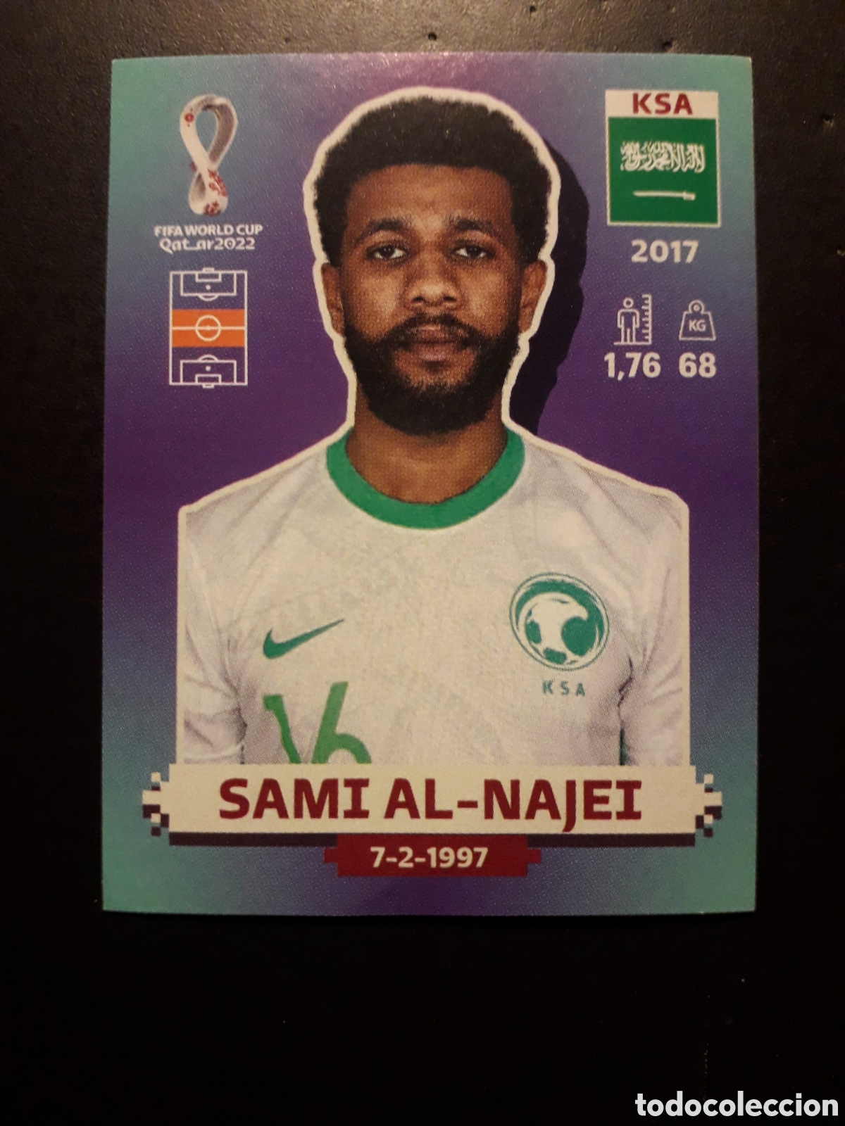 Cromos de f&uacute;tbol: SAMI AL NAJEI ARABIA SAUD&Iacute; N&deg; 14 COPA MUNDIAL DE F&Uacute;TBOL QATAR 2022 22 PANINI SIN PEG PEDIDO M&Iacute;NIM 3&euro;