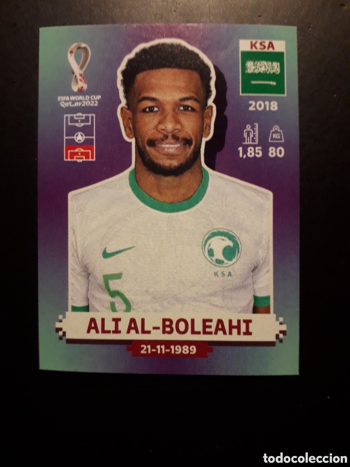Cromos de f&uacute;tbol: ALI AL BOLEAHI ARABIA SAUD&Iacute; N&deg; 6 COPA MUNDIAL DE F&Uacute;TBOL QATAR 2022 22 PANINI SIN PEG PEDIDO M&Iacute;NIM 3&euro;