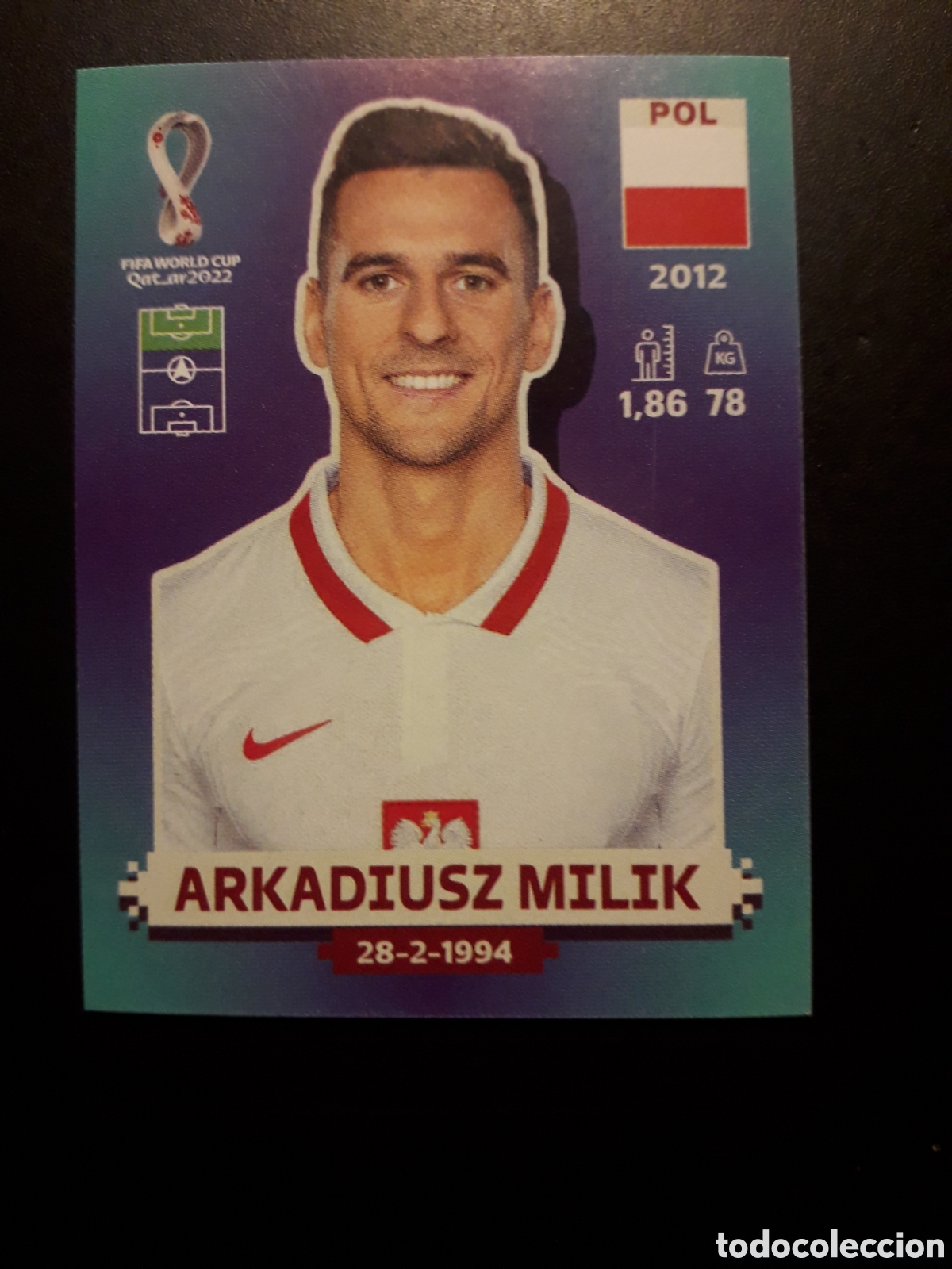 Cromos de f&uacute;tbol: ARKADIUSZ MILIK POLONIA N&deg; 18 COPA MUNDIAL DE F&Uacute;TBOL QATAR 2022 22 PANINI SIN PEGAR PEDIDO M&Iacute;NIMO 3&euro;