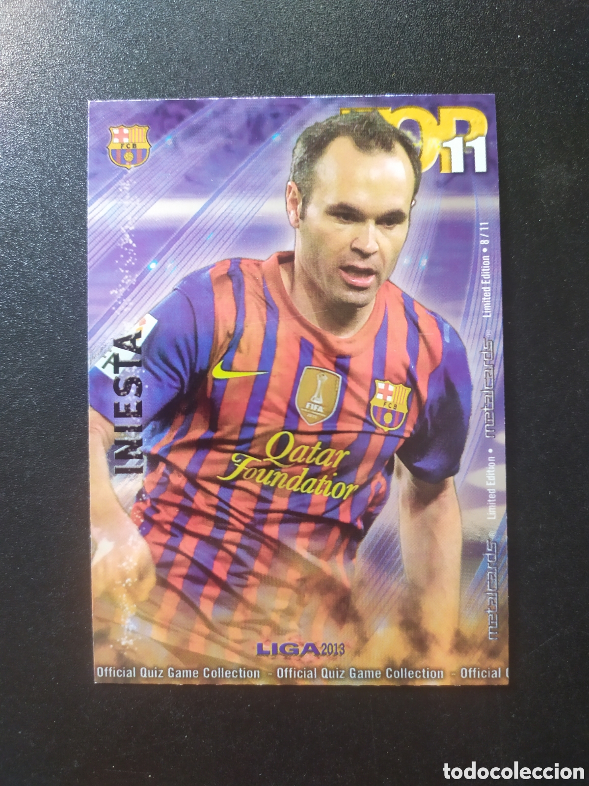 Cromos de f&uacute;tbol: Mundicromo fichas Liga 2012 2013 12 13 Iniesta metalcards l&iacute;mited ediition top 8/11 Barcelona