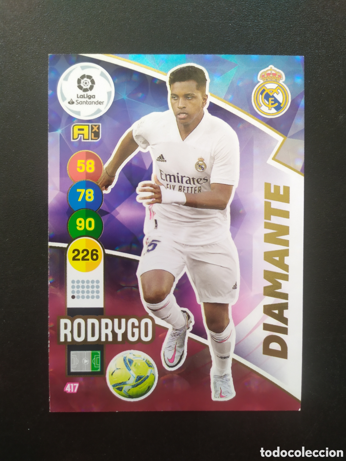 Cromos de f&uacute;tbol: Adrenalyn 2020 2021 20 21 panini Rodrygo diamante n&deg; 417 Real Madrid