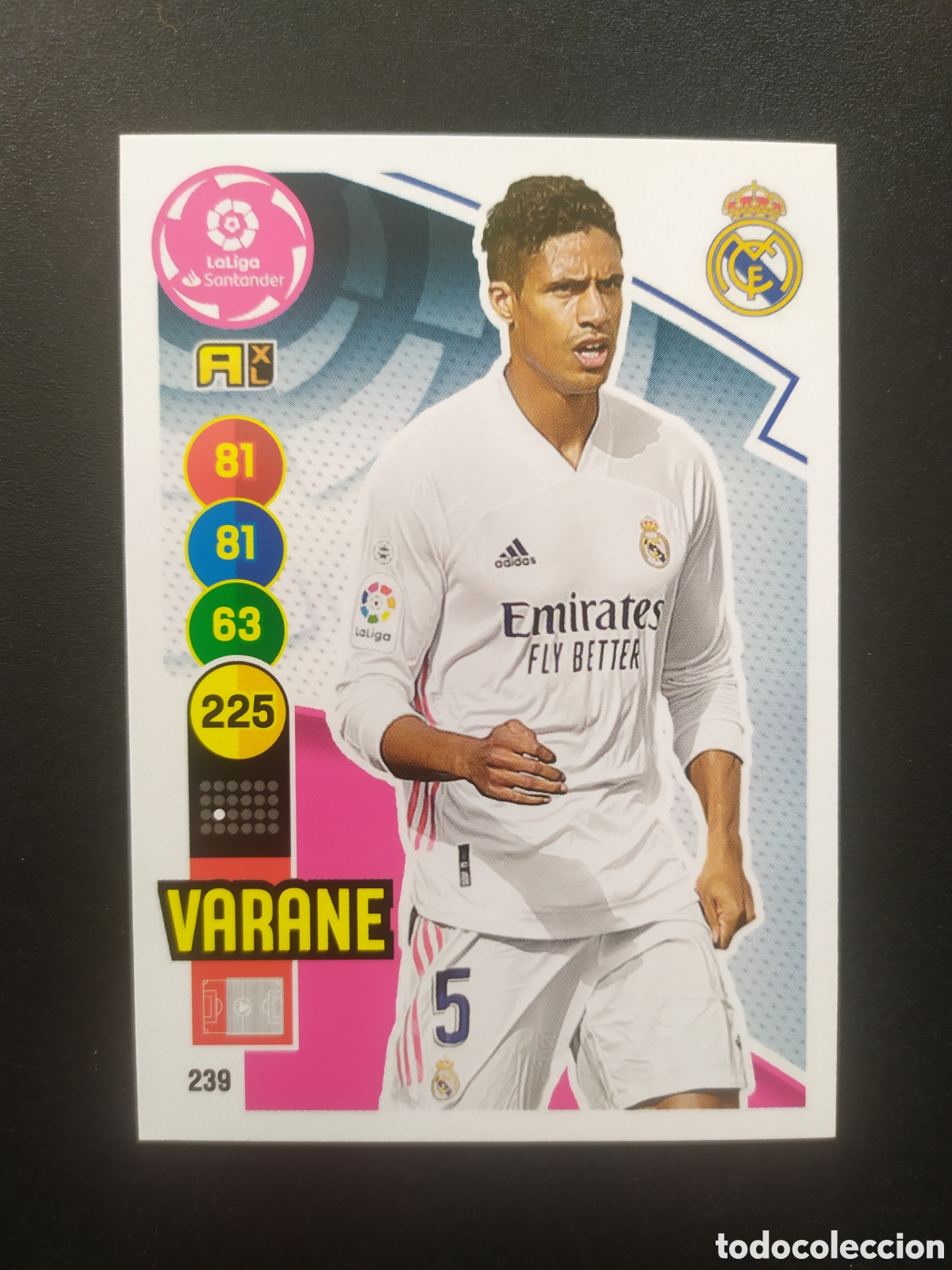 Cromos de f&uacute;tbol: Adrenalyn 2020 2021 20 21 panini Varane n&deg; 239 Real Madrid