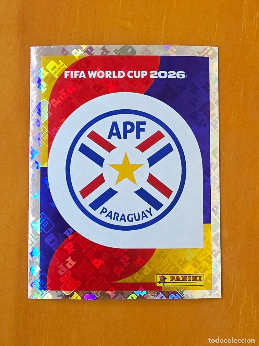 Cromos de f&uacute;tbol: PAR 1 Escudo logo emblema Paraguay, Panini FIFA World Cup Mundial 2026 Sticker