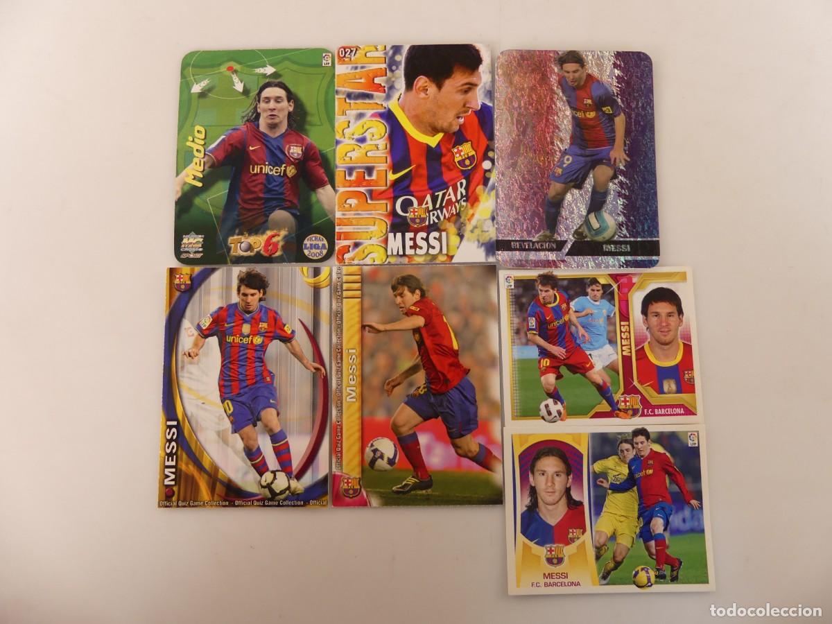 Cromos de f&uacute;tbol: COLECCION DE 7 CROMOS DE LIONEL MESSI