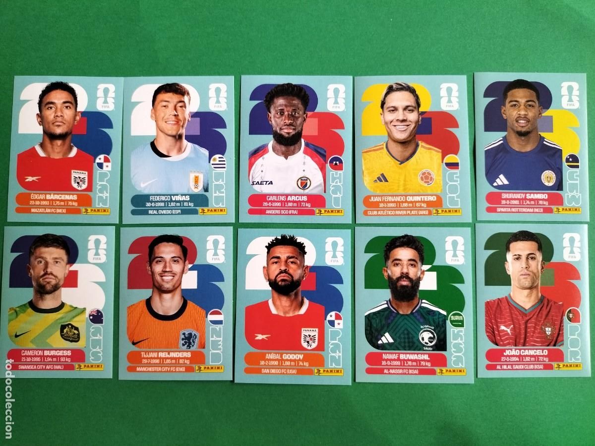 Figurine di Calcio: (PANINI)FIFA WORLD CUP 2026) LOTE DE 10 CROMOS ORIGINALES SIN PEGAR