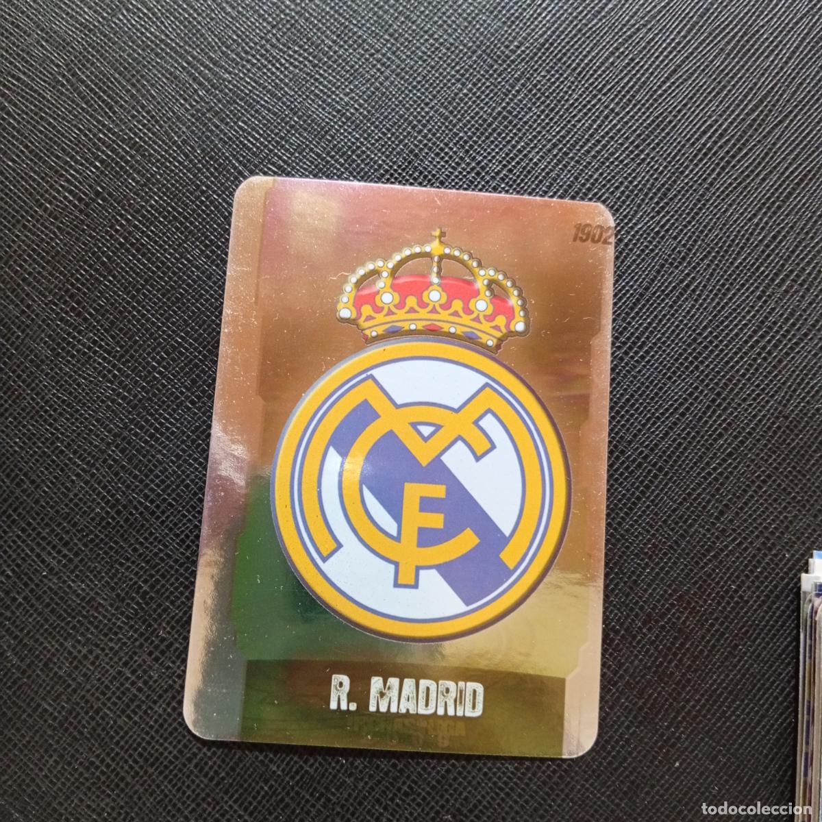 Cromos de f&uacute;tbol: 1 ESCUDO REAL MADRID MUNDICROMO QUIZ GAME 2008 2009 FUTBOL 08 09 - A211 PG42 - ESQUINAS REDONDAS