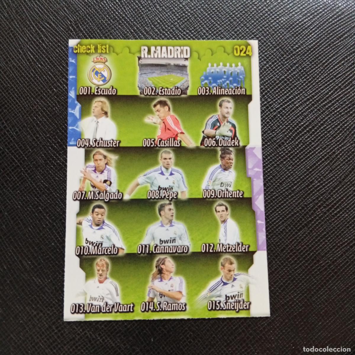 Cromos de f&uacute;tbol: 24 CHECK LIST REAL MADRID MUNDICROMO QUIZ GAME 2008 2009 FUTBOL 08 09 - A211 PG3