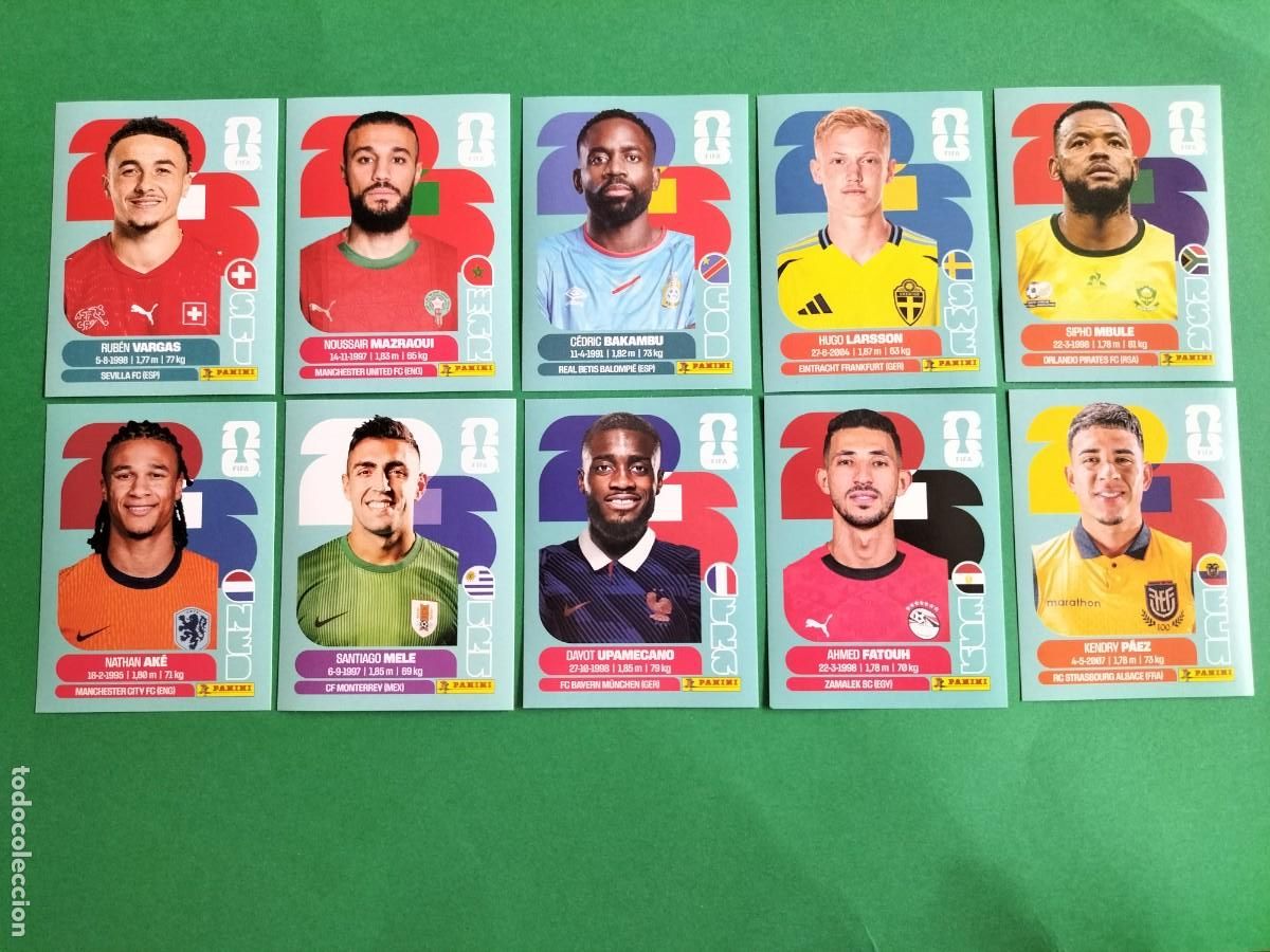 Football Stickers: (PANINI)FIFA WORLD CUP 2026) LOTE DE 10 CROMOS ORIGINALES SIN PEGAR