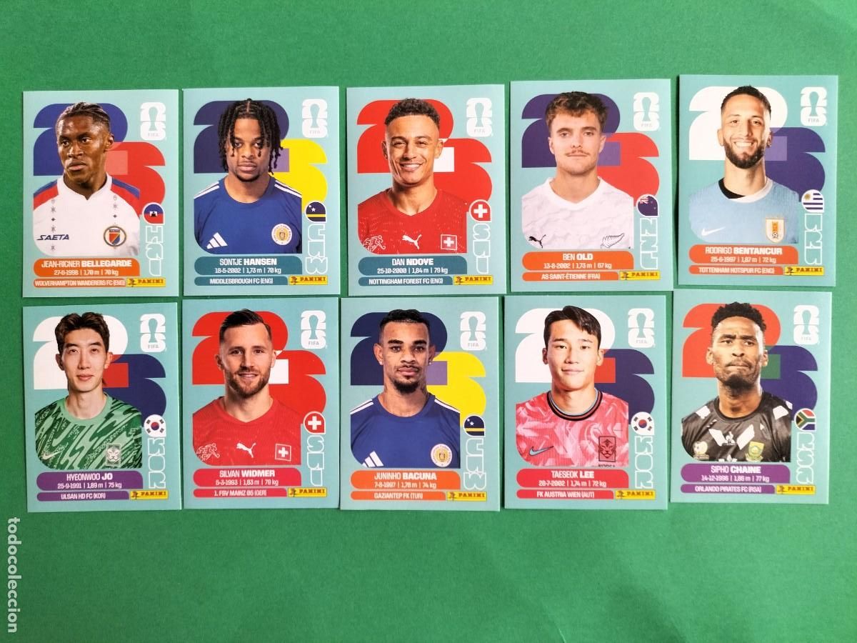 Cromos de Futebol: (PANINI)FIFA WORLD CUP 2026) LOTE DE 10 CROMOS ORIGINALES SIN PEGAR