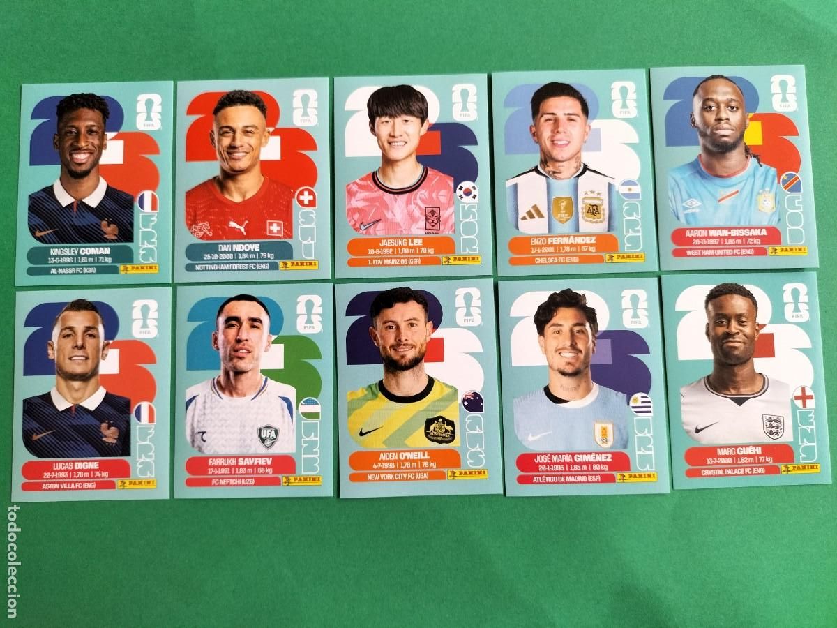 Cromos de Futebol: (PANINI)FIFA WORLD CUP 2026) LOTE DE 10 CROMOS ORIGINALES SIN PEGAR