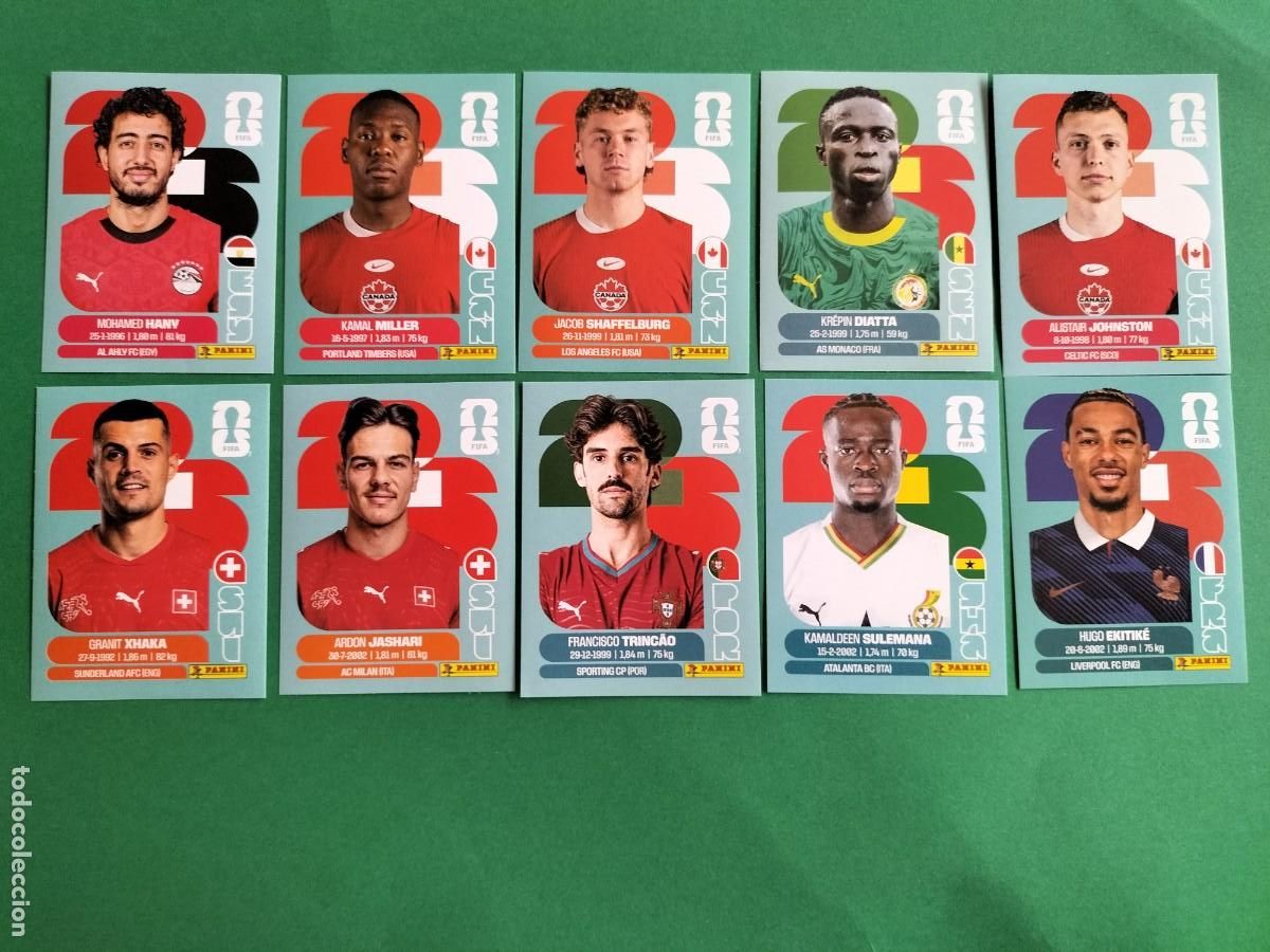 Cromos de Futebol: (PANINI)FIFA WORLD CUP 2026) LOTE DE 10 CROMOS ORIGINALES SIN PEGAR