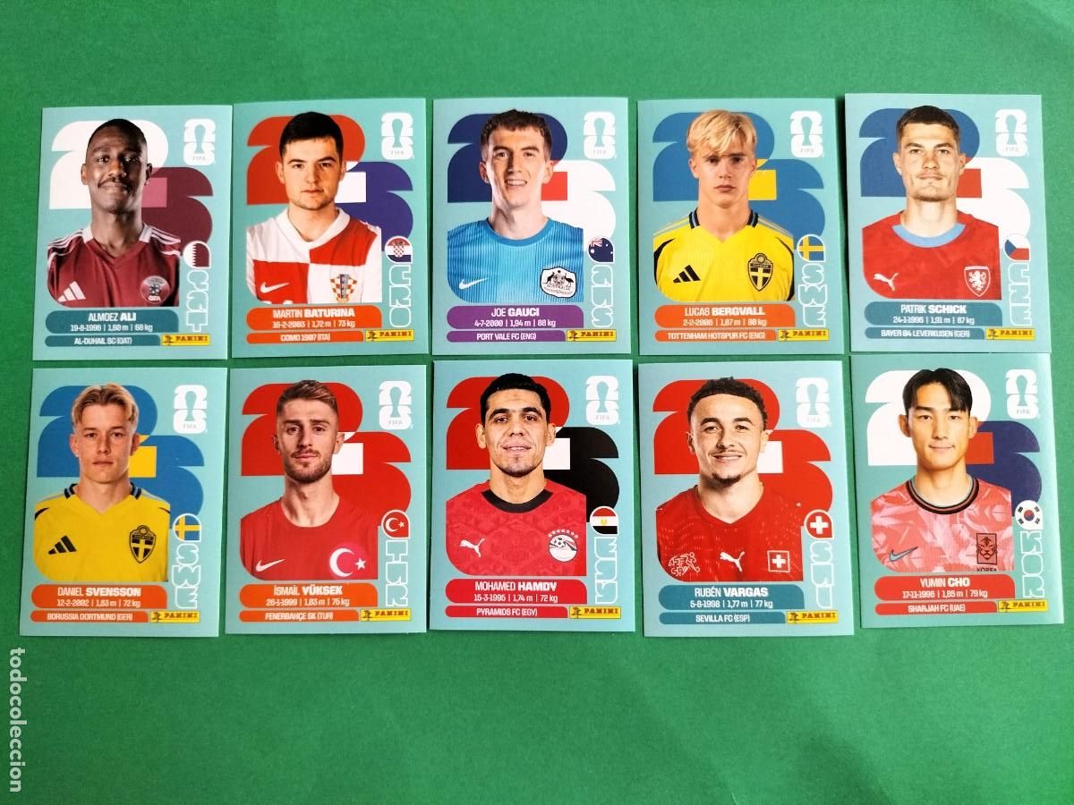 Figurine di Calcio: (PANINI)FIFA WORLD CUP 2026) LOTE DE 10 CROMOS ORIGINALES SIN PEGAR