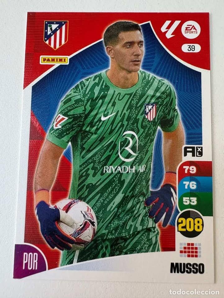 Cromos de f&uacute;tbol: Carta Musso Atl&eacute;tico de Madrid 39 Adrenalyn 2024-25