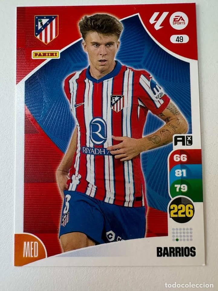 Cromos de f&uacute;tbol: Carta Barrios Atl&eacute;tico de Madrid 49 Adrenalyn 2024-25