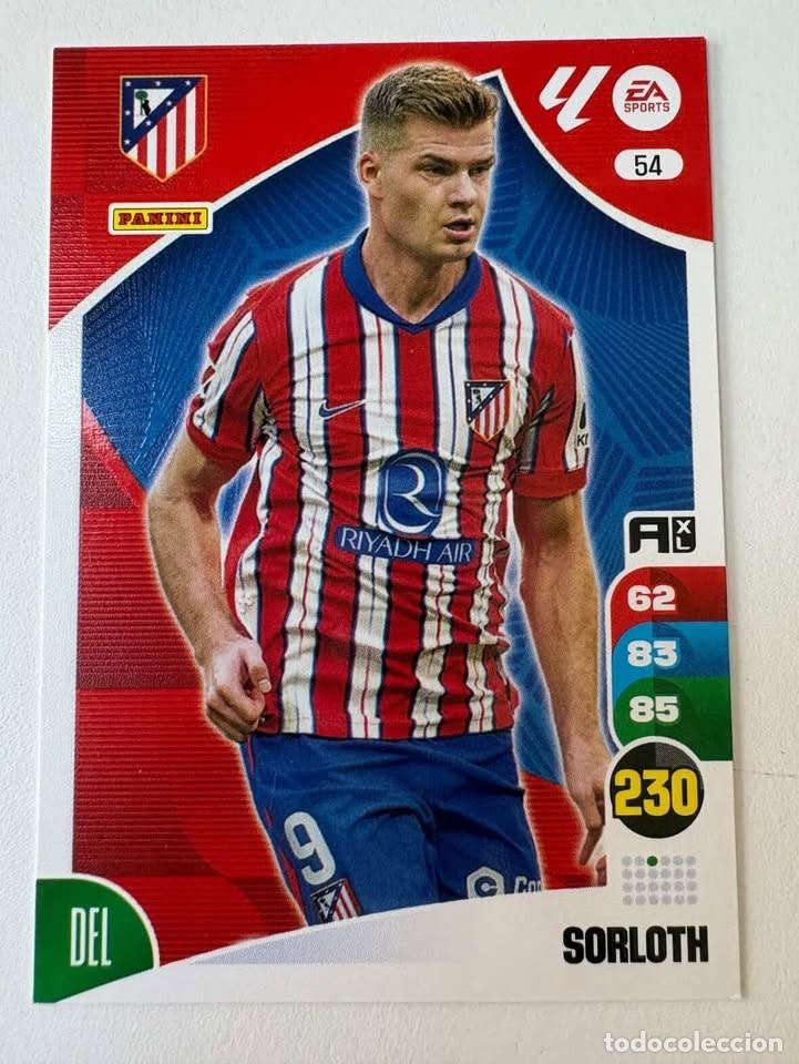 Cromos de f&uacute;tbol: Carta Sorloth Atl&eacute;tico de Madrid 54 Adrenalyn 2024-25