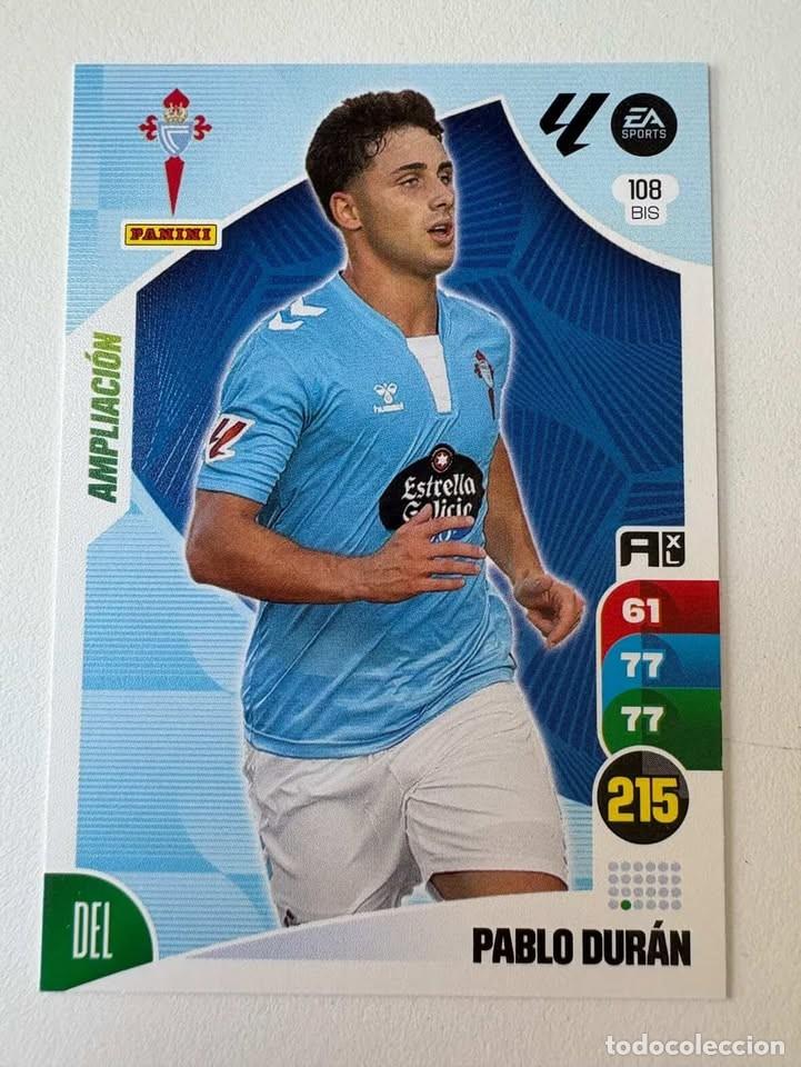 Cromos de f&uacute;tbol: Carta Pablo Dur&aacute;n Ampliaci&oacute;n Celta 108bis Adrenalyn 2024-25