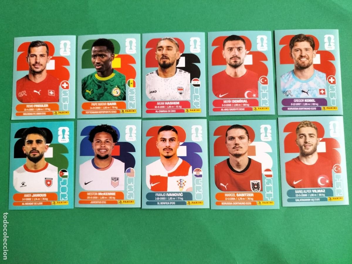 Cartes &agrave; collectionner de Football: (PANINI)FIFA WORLD CUP 2026) LOTE DE 10 CROMOS ORIGINALES SIN PEGAR
