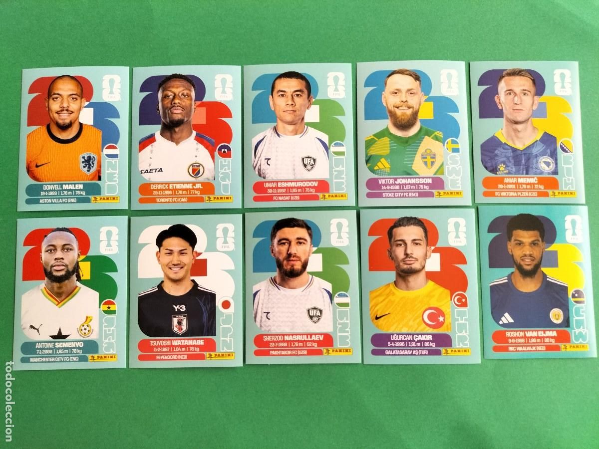 Cartes &agrave; collectionner de Football: (PANINI)FIFA WORLD CUP 2026) LOTE DE 10 CROMOS ORIGINALES SIN PEGAR