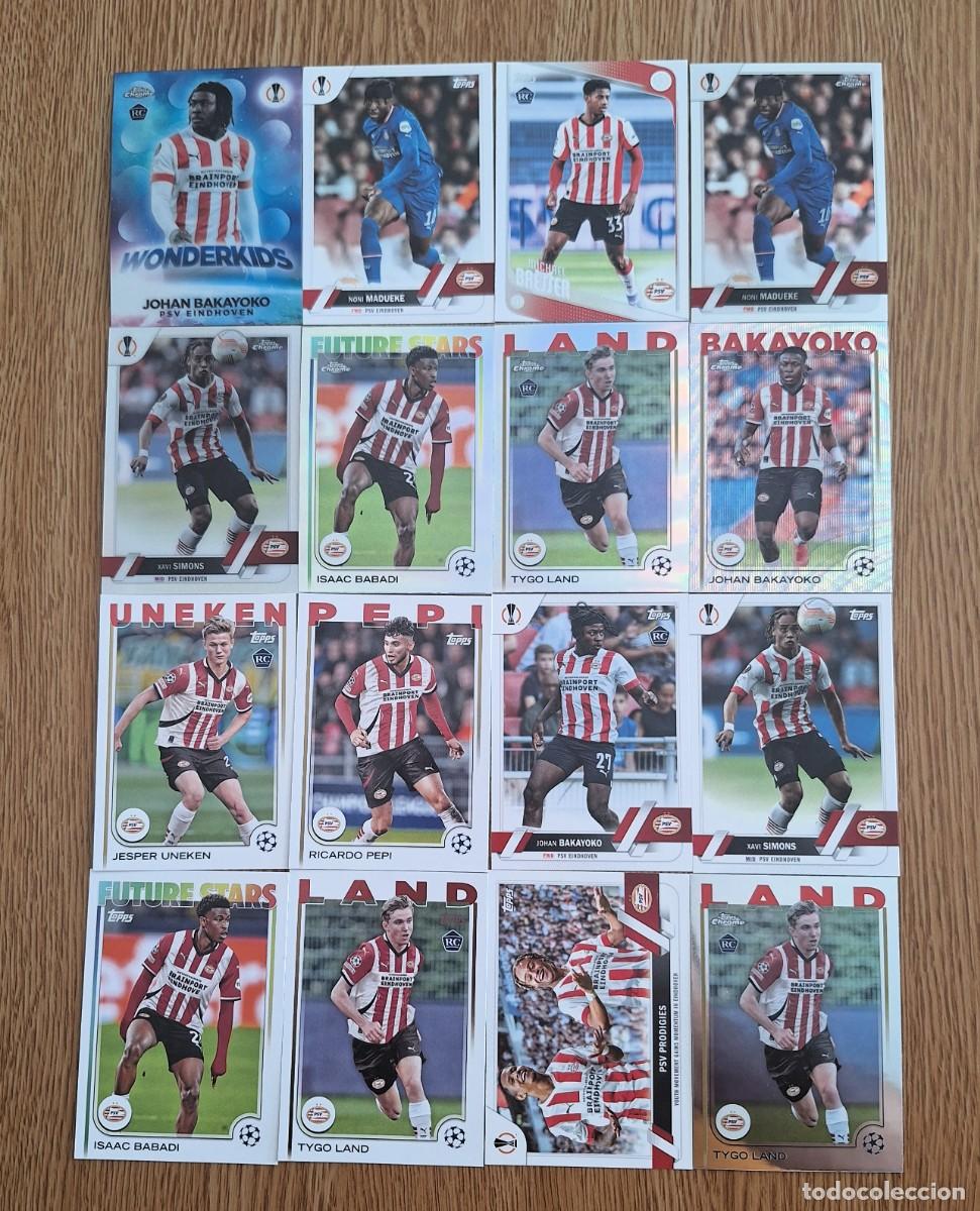 Cromos de f&uacute;tbol: PSV Eindhoven Lot 16 cards Topps Panini Madueke Land Bakayoko Pepi Xavi Simons