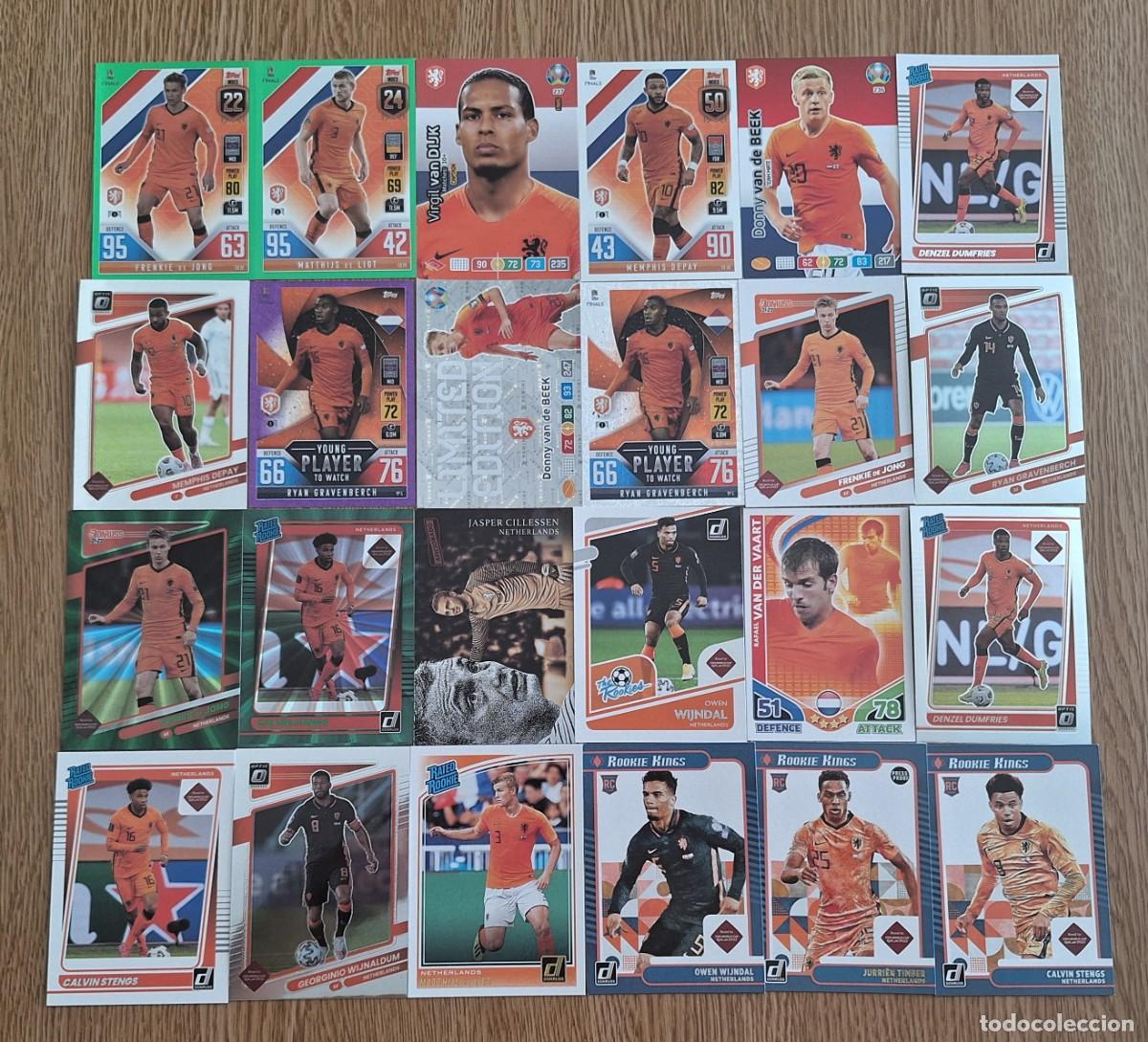 Cromos de f&uacute;tbol: Nederland Paises Bajos Lot 24 cards Topps Panini De Jong Van Dijk Depay Van Der Vaart