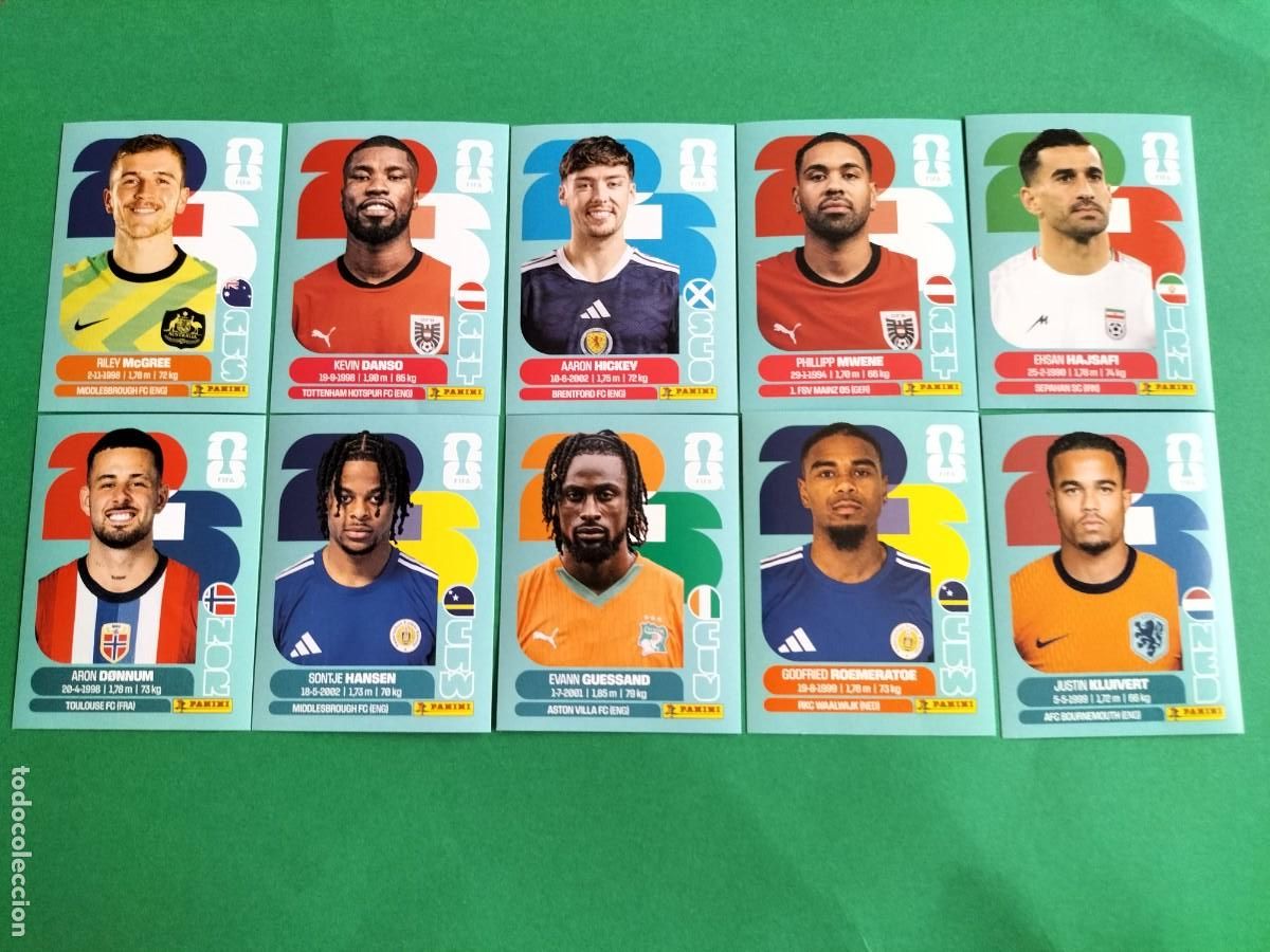 Cartes &agrave; collectionner de Football: (PANINI)FIFA WORLD CUP 2026) LOTE DE 10 CROMOS ORIGINALES SIN PEGAR