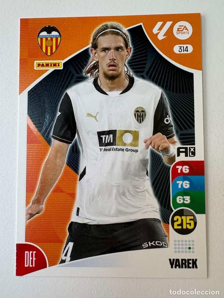 Cromos de f&uacute;tbol: Carta Yarek Valencia 314 Adrenalyn 2024-25
