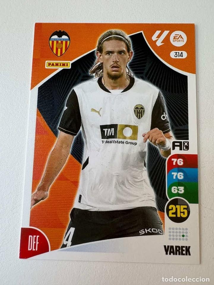 Cromos de f&uacute;tbol: Carta Yarek Valencia 314 Adrenalyn 2024-25