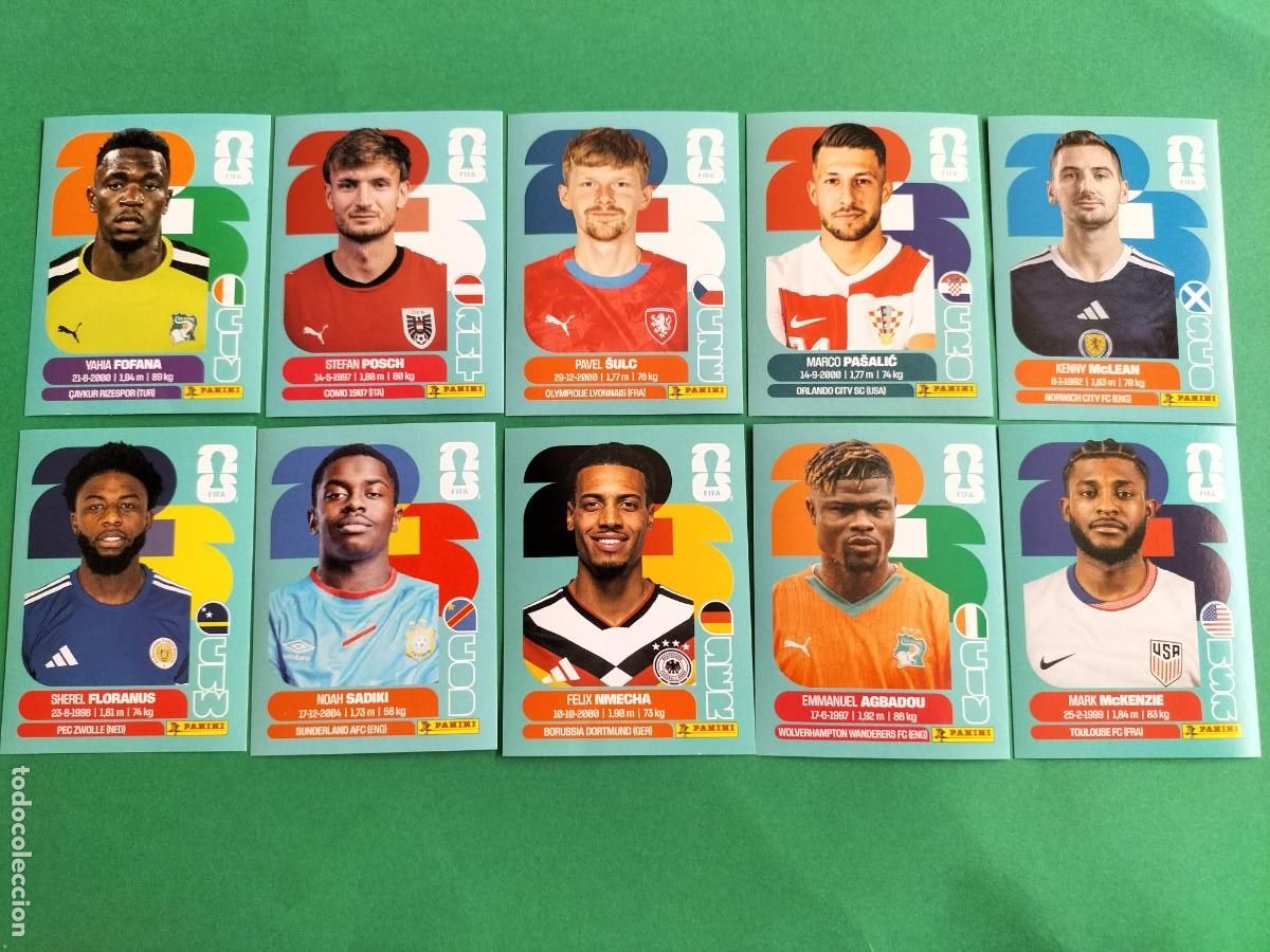 Cartes &agrave; collectionner de Football: (PANINI)FIFA WORLD CUP 2026) LOTE DE 10 CROMOS ORIGINALES SIN PEGAR