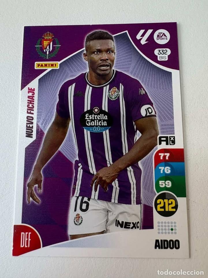 Cromos de f&uacute;tbol: Carta Aidoo Nuevo Fichaje Valladolid 332bis Adrenalyn 2024-25