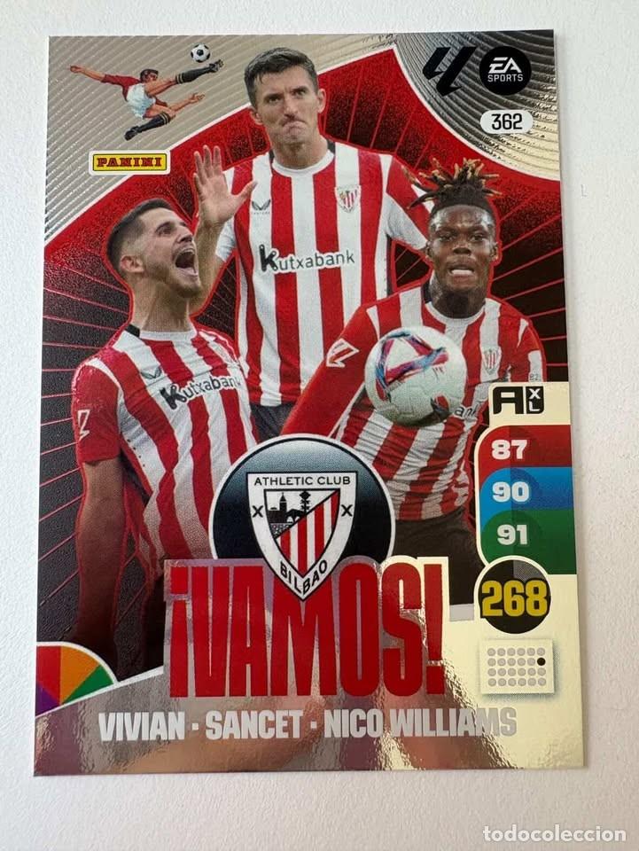 Cromos de f&uacute;tbol: Carta Vivian/Sancet/Nico Williams VAMOS Athletic Club de Bilbao 362 Adrenalyn 2024-25