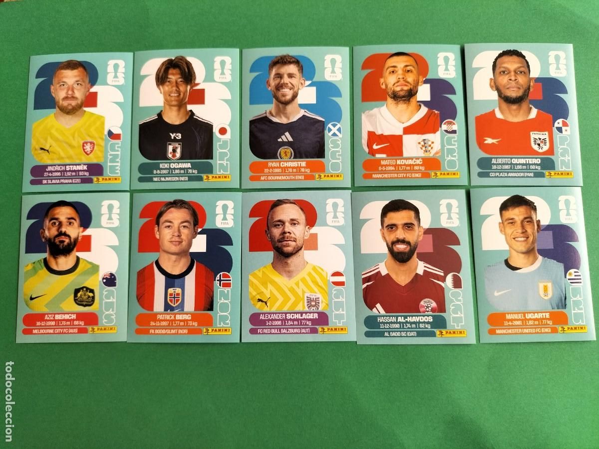 Cartes &agrave; collectionner de Football: (PANINI)FIFA WORLD CUP 2026) LOTE DE 10 CROMOS ORIGINALES SIN PEGAR