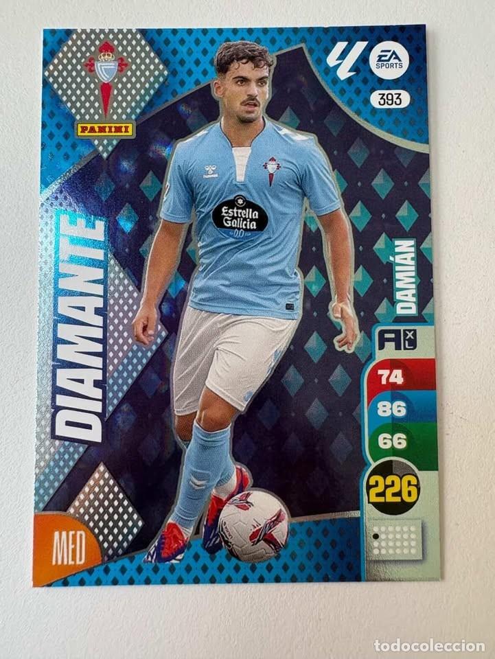 Cromos de f&uacute;tbol: Carta Dami&aacute;n Celta Diamante 393 Adrenalyn 2024-25