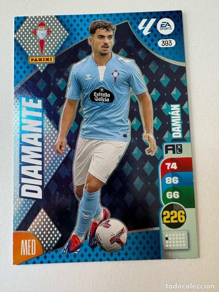 Cromos de f&uacute;tbol: Carta Dami&aacute;n Celta Diamante 393 Adrenalyn 2024-25