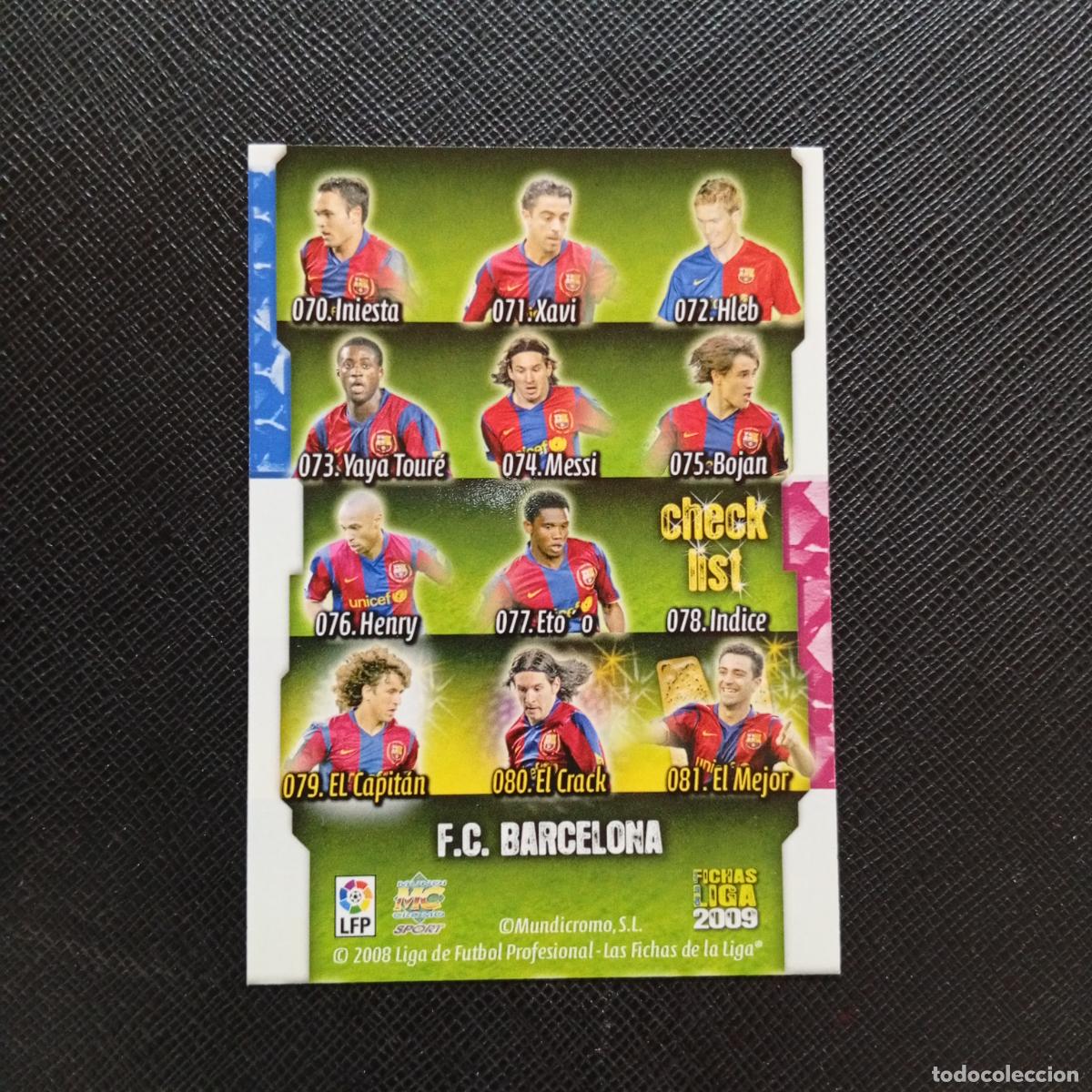 Cromos de f&uacute;tbol: 78 CHECK LIST MESSI BARCELONA MUNDICROMO QUIZ GAME 2008 2009 FUTBOL 08 09 - A211 PG9