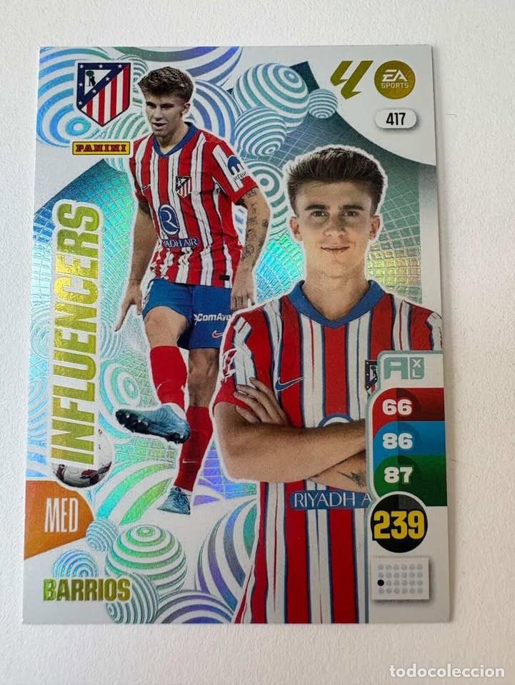 Cromos de f&uacute;tbol: Carta Barrios Atl&eacute;tico De Madrid Influencers 417 Adrenalyn 2024-25