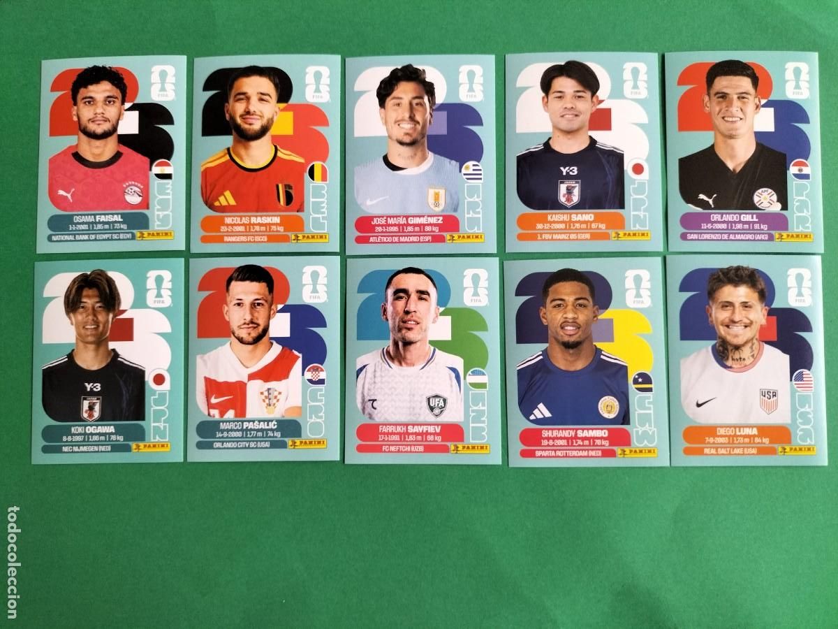 Cartes &agrave; collectionner de Football: (PANINI)FIFA WORLD CUP 2026) LOTE DE 10 CROMOS ORIGINALES SIN PEGAR
