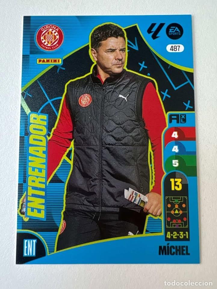 Cromos de f&uacute;tbol: Carta M&iacute;chel Entrenador Girona 487 Adrenalyn 2024-25