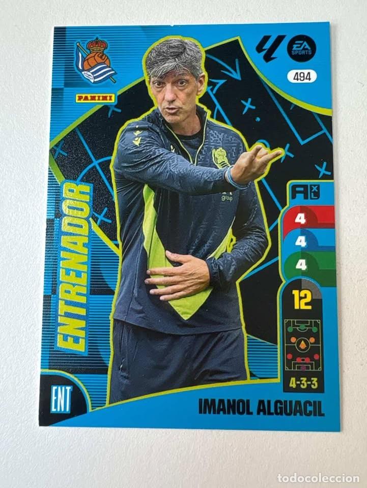 Cromos de f&uacute;tbol: Carta Imanol Alguacil Entrenador Real Sociedad 494 Adrenalyn 2024-25