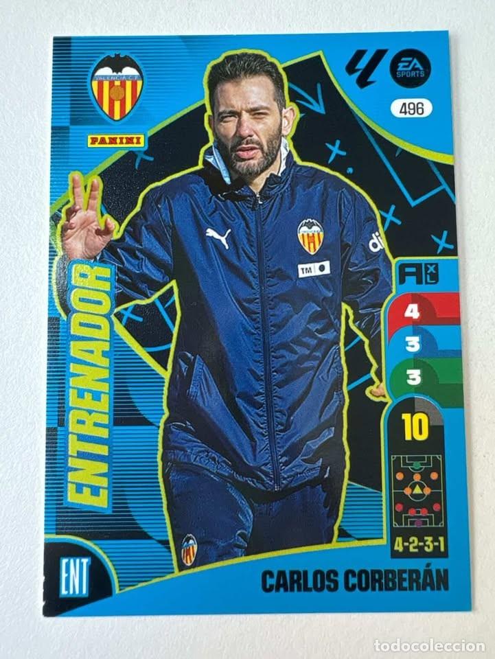 Cromos de f&uacute;tbol: Carta Carlos Corber&aacute;n Entrenador Valencia 496 Adrenalyn 2024-25
